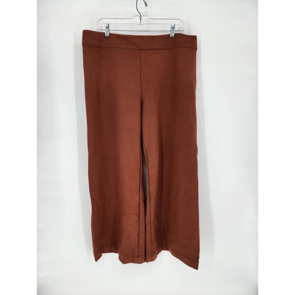 Chloe Kristyn Bridgette Wide-Leg Ponte Pants Dark Camel Women’s Size 1X - Picture 6 of 6